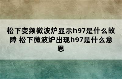 松下变频微波炉显示h97是什么故障 松下微波炉出现h97是什么意思